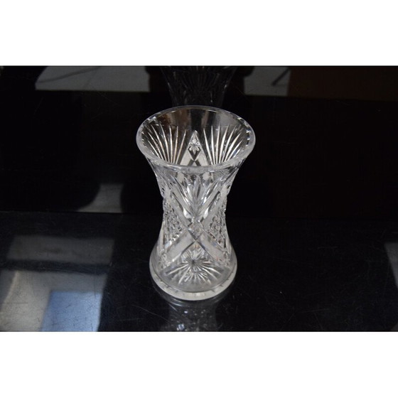 Image 1 of Vase vintage en verre de cristal taillé, années 1960