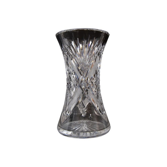 Image 1 of Vase vintage en verre de cristal taillé, années 1960