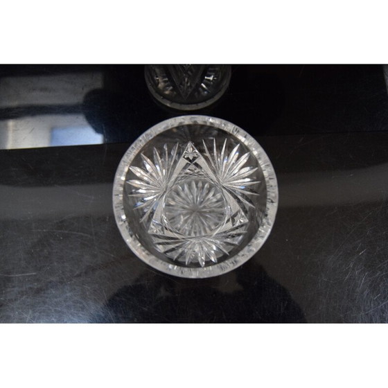 Image 1 of Vase vintage en verre de cristal taillé, années 1960