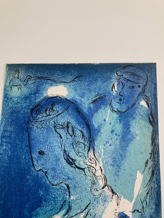 Image 1 of Marc Chagall Lithographie en couleurs Abraham et Sarah