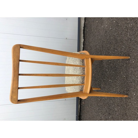 Image 1 of Ensemble de 5 chaises vintage avec sièges en simili-cuir moucheté par Charles Ramos, 1950