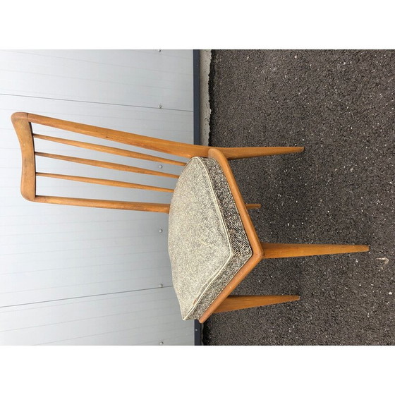 Image 1 of Ensemble de 5 chaises vintage avec sièges en simili-cuir moucheté par Charles Ramos, 1950