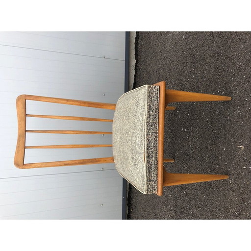 Ensemble de 5 chaises vintage avec sièges en simili-cuir moucheté par Charles Ramos, 1950