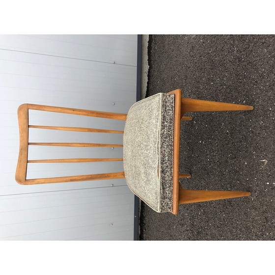 Image 1 of Ensemble de 5 chaises vintage avec sièges en simili-cuir moucheté par Charles Ramos, 1950
