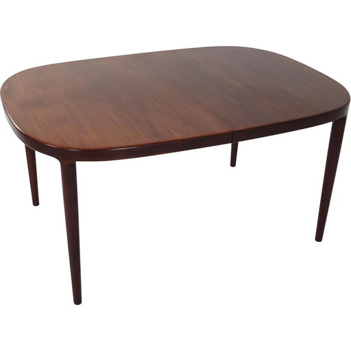 Table ovale vintage en placage de bois de rose, 1970