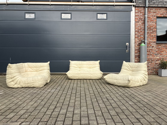 Image 1 of Ligne Roset Togo 1Seat, 2Seat & Corner En Cuir Beige