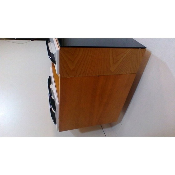 Image 1 of Bureau vintage en bois et vernis de l'architecte M. Pozar, style rétro, 1960.