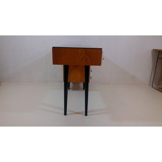 Image 1 of Bureau vintage en bois et vernis de l'architecte M. Pozar, style rétro, 1960.
