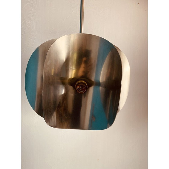 Image 1 of Lustre vintage chromé à 3 lumières