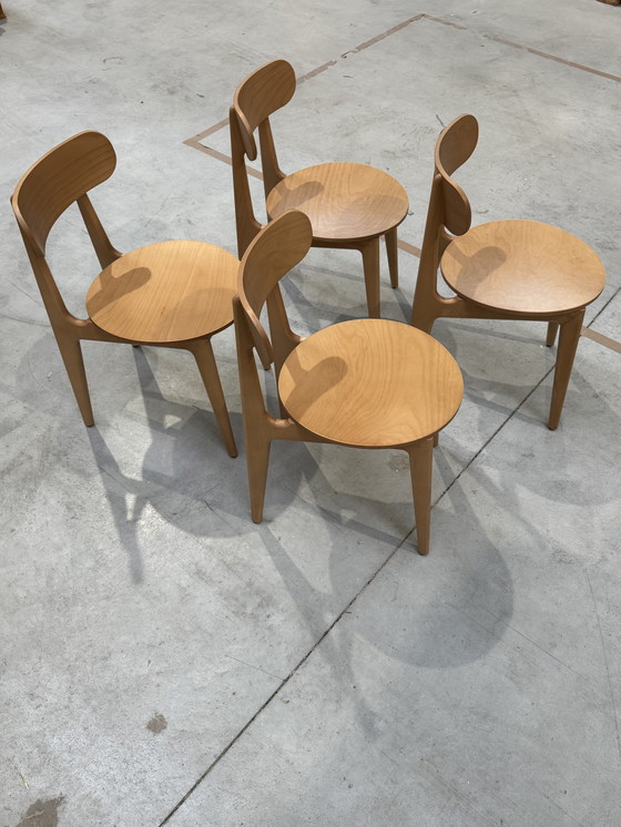 Image 1 of 6 Chaises de salle à manger en bois - Hêtre naturel