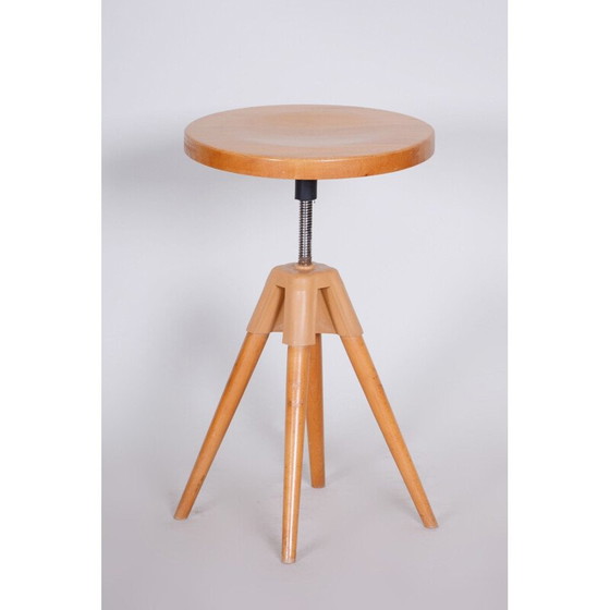 Image 1 of Tabouret pivotant en hêtre, Mid Century, années 1960