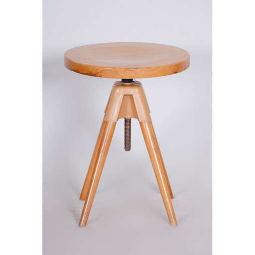 Tabouret pivotant en hêtre, Mid Century, années 1960