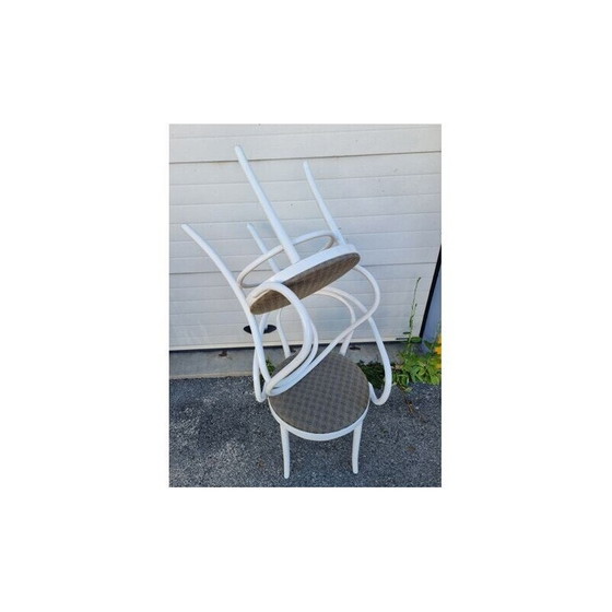 Image 1 of Ensemble de 4 chaises vintage "le corbusier" en bois par Thonet, 1920