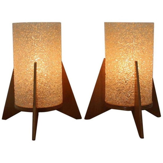 Image 1 of Paire de lampes de table rocket vintage par Pokrok Zilina, 1970
