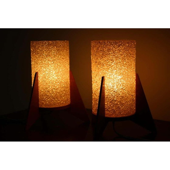 Image 1 of Paire de lampes de table rocket vintage par Pokrok Zilina, 1970