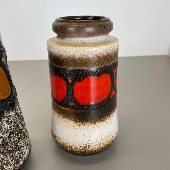 Image 1 of Paire de vases en céramique "Fat Lava" par Scheurich, Allemagne, années 1970