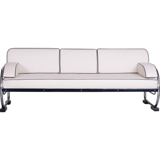 Image 1 of Canapé 3 places blanc vintage par Robert Slezak pour Slezak Factories, Tchécoslovaquie années 1930