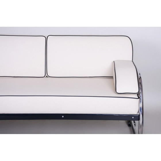 Image 1 of Canapé 3 places blanc vintage par Robert Slezak pour Slezak Factories, Tchécoslovaquie années 1930