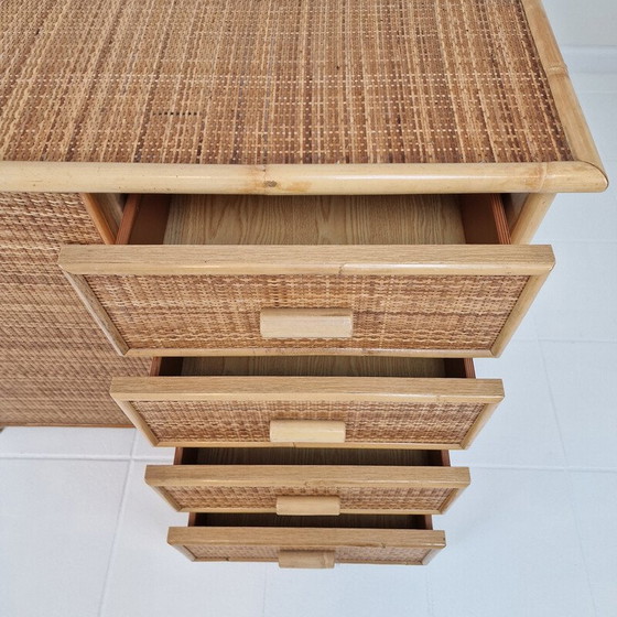 Image 1 of Commode vintage en bambou et rotin, Italie 1980