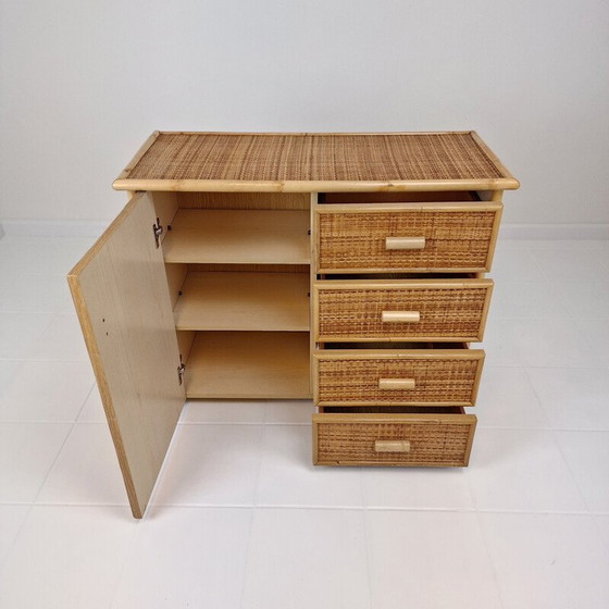Image 1 of Commode vintage en bambou et rotin, Italie 1980