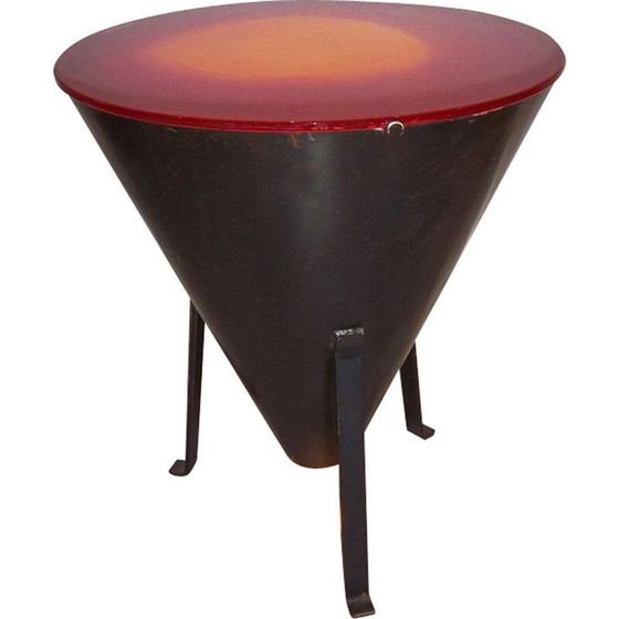 Image 1 of Table lumineuse conique en fer, 1970