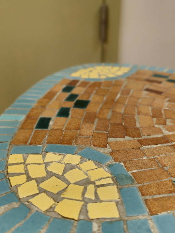 Image 1 of Table d'appoint vintage en mosaïque Table à plantes