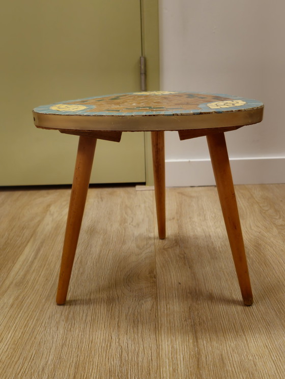 Image 1 of Table d'appoint vintage en mosaïque Table à plantes