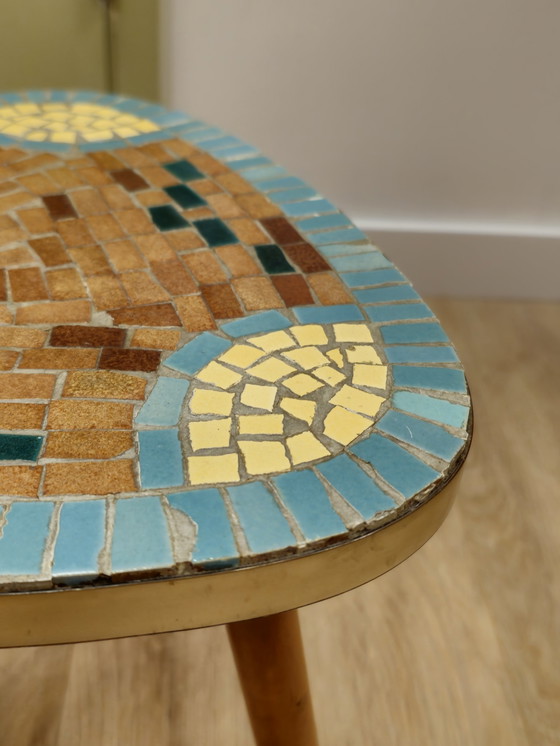 Image 1 of Table d'appoint vintage en mosaïque Table à plantes