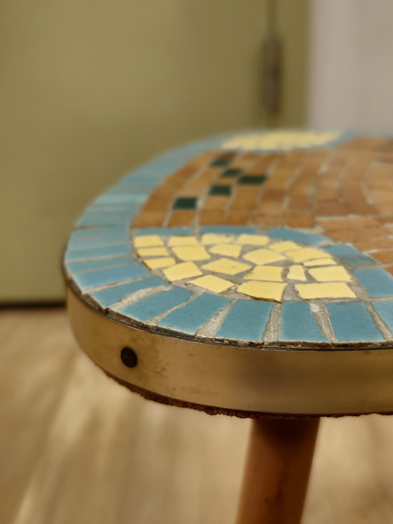 Image 1 of Table d'appoint vintage en mosaïque Table à plantes