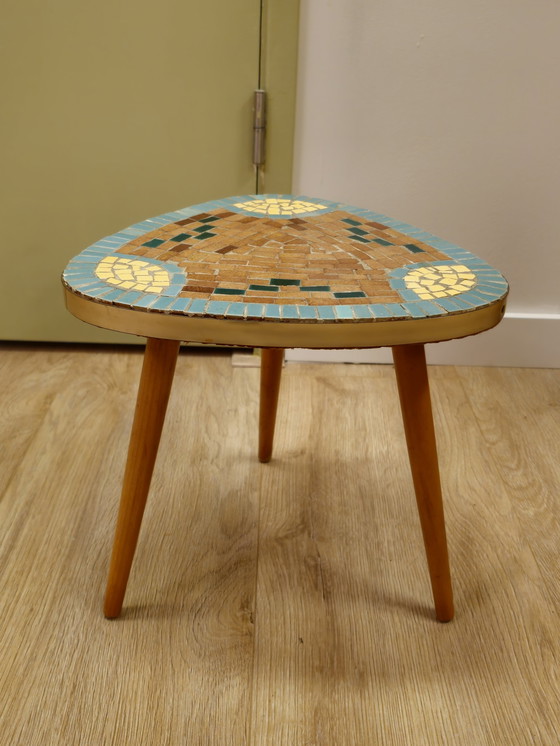 Image 1 of Table d'appoint vintage en mosaïque Table à plantes