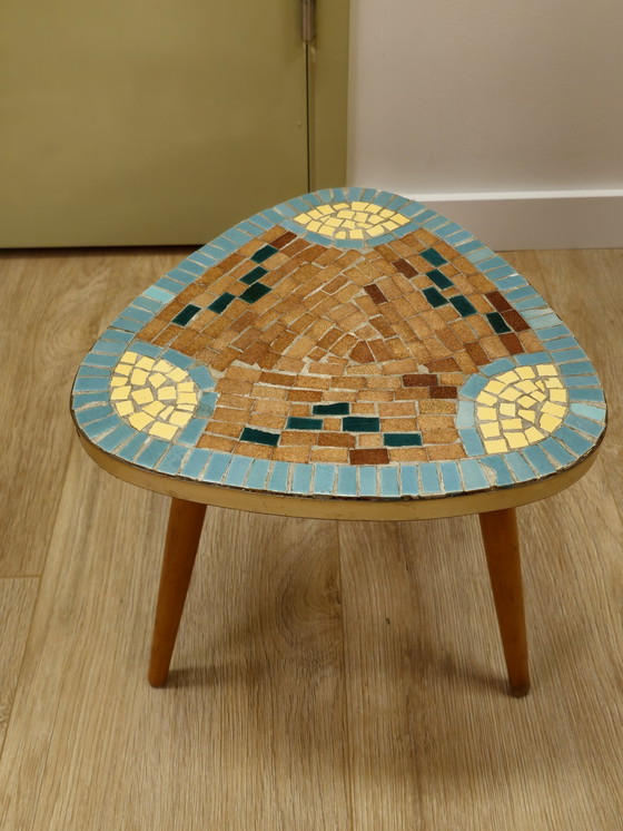 Image 1 of Table d'appoint vintage en mosaïque Table à plantes