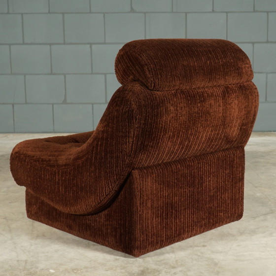 Image 1 of Fauteuils vintage - tissu côtelé marron - années 1970