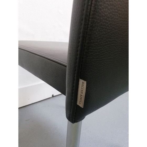 Image 1 of Jason Lite 1700 chaise vintage en cuir noir pour Walter Knoll