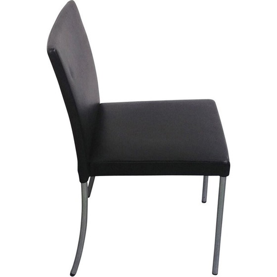 Image 1 of Jason Lite 1700 chaise vintage en cuir noir pour Walter Knoll