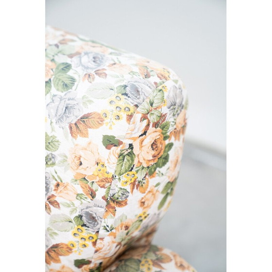 Image 1 of Canapé vintage 2 places en bois et tissu floral, 1970