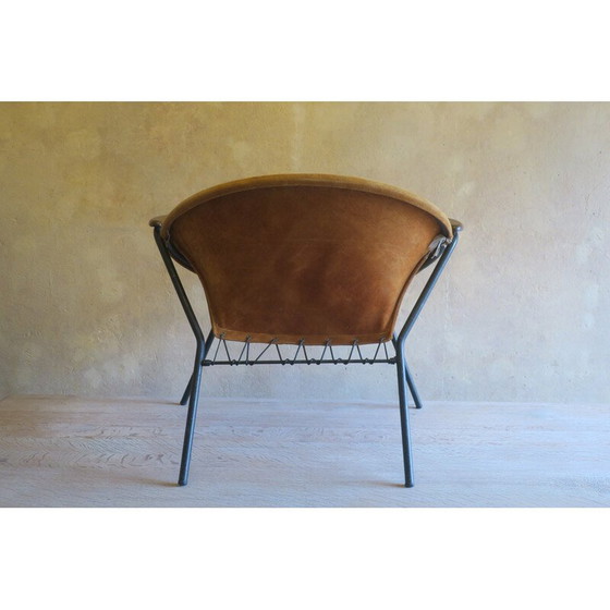 Image 1 of Fauteuil vintage en teck et cuir par Hans Olsen pour Lea Design, Suède 1950
