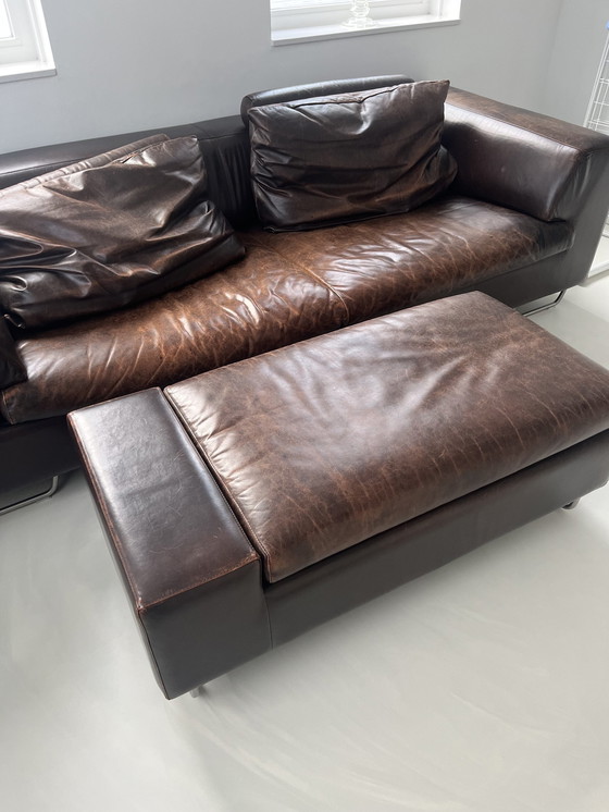 Image 1 of Leolux 3 Seater Sofa And Hocker - Weri Weri