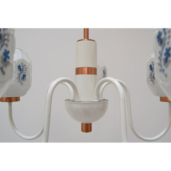 Image 1 of Lustre vintage en verre et métal drukov, tchèque 1970