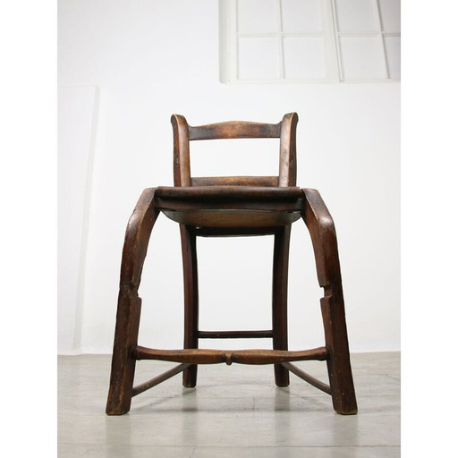 Chaise d'enfant vintage patinée, années 1890