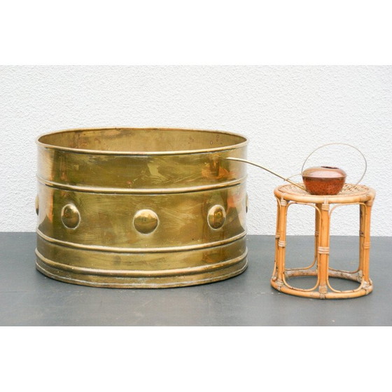 Image 1 of Pot de fleurs vintage en laiton, 1920