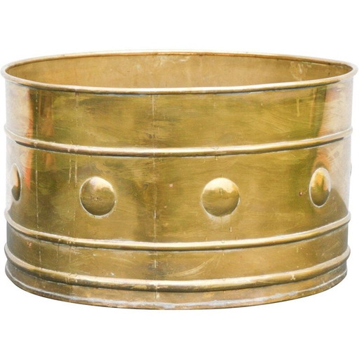 Pot de fleurs vintage en laiton, 1920