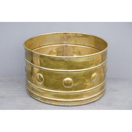 Image 1 of Pot de fleurs vintage en laiton, 1920