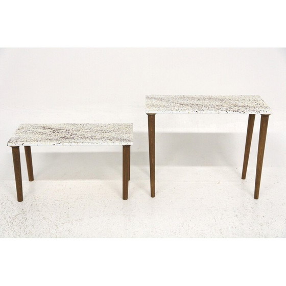 Image 1 of Paire de tables d'appoint en émail, Suède 1970