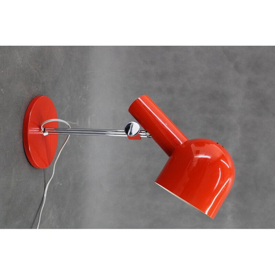 Image 1 of Lampe de bureau vintage rouge par Josef Hurka pour Napako ,Tchécoslovaquie 1960s