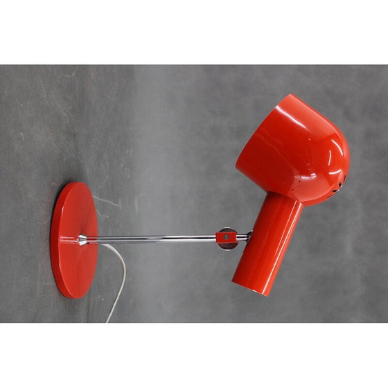 Image 1 of Lampe de bureau vintage rouge par Josef Hurka pour Napako ,Tchécoslovaquie 1960s