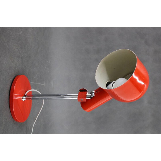 Image 1 of Lampe de bureau vintage rouge par Josef Hurka pour Napako ,Tchécoslovaquie 1960s