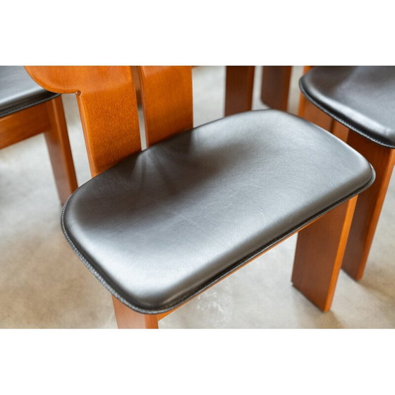 Image 1 of Ensemble de 12 chaises vintage en ébène et laiton pour Afra et Tobia, Italie 1990