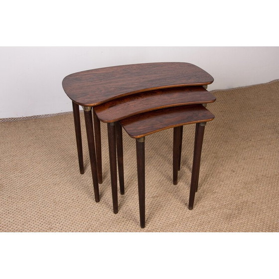 Image 1 of Tables gigognes vintage "haricots" en palissandre, Danemark 1960