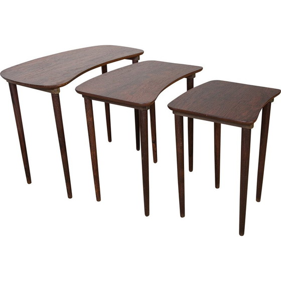 Image 1 of Tables gigognes vintage "haricots" en palissandre, Danemark 1960