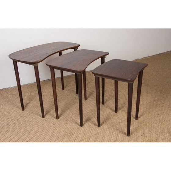 Image 1 of Tables gigognes vintage "haricots" en palissandre, Danemark 1960